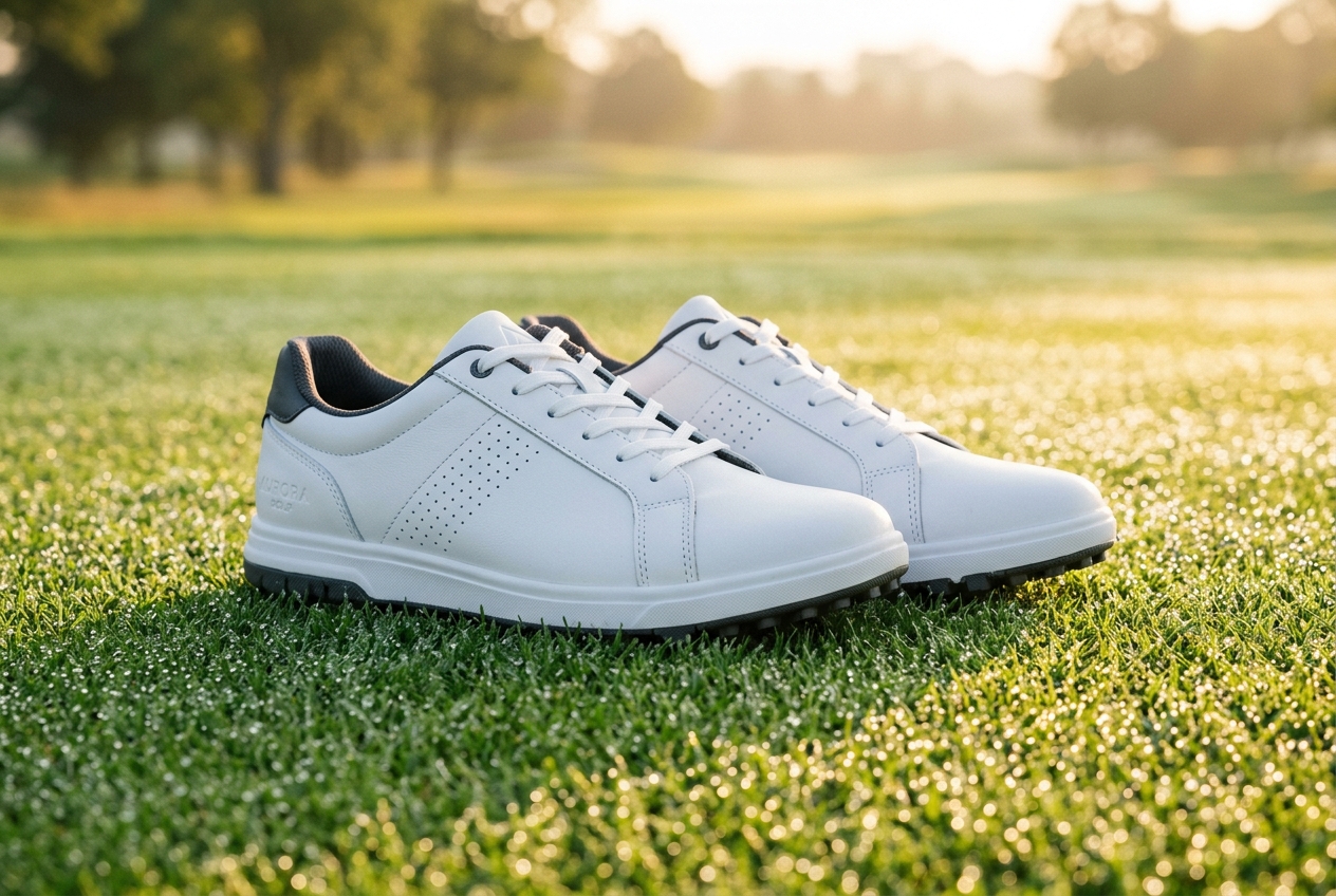Best spikeless golf shoes for 2026 — ten pairs arranged on a clean grass surface